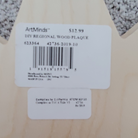 NWT DIY REGIONAL WOOD PLAQUE TO PAINT - Picture 3 of 3